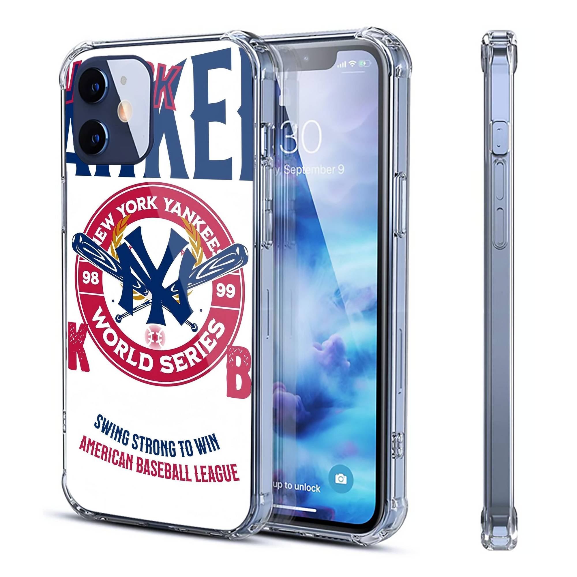 New York Yankees 179 Clear IPhone 12 Case – Soft TPU With UV Print – Enhanced Drop Protection, Precise Fit, Anti-Fingerprint, Customizable Design, Scratch-Resistant, Yellow-Resistant